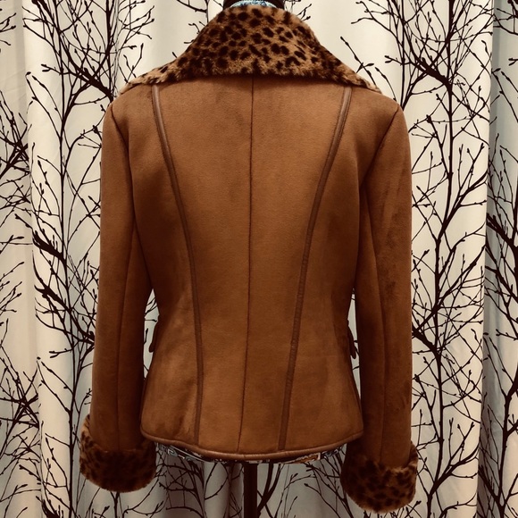 Marvin Richards Leopard Fur Suede Coat Jacket Med - Picture 10 of 16